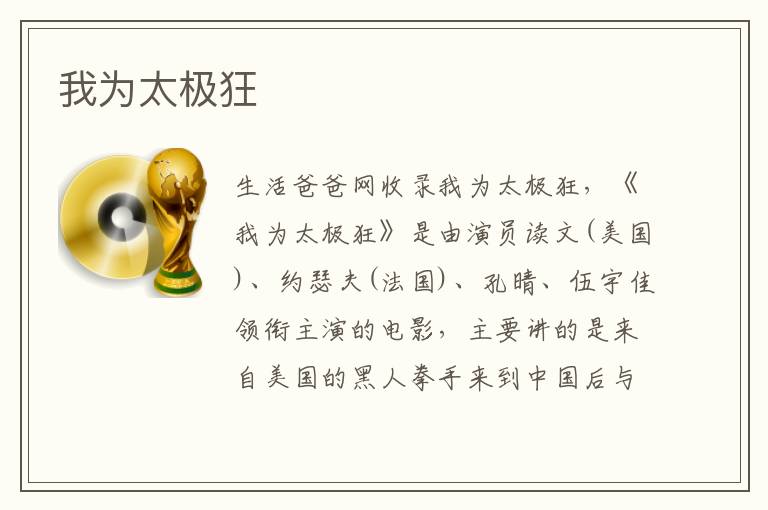 我为太极狂